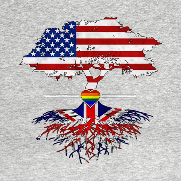 American Grown British Roots Gay Heart LGBT Pride by wheedesign